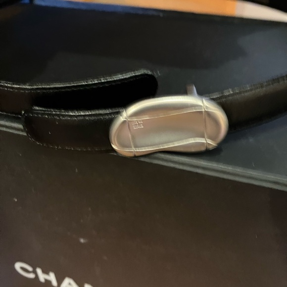 Chanel 98P belt black leather,silver buckle - Picture 5 of 7